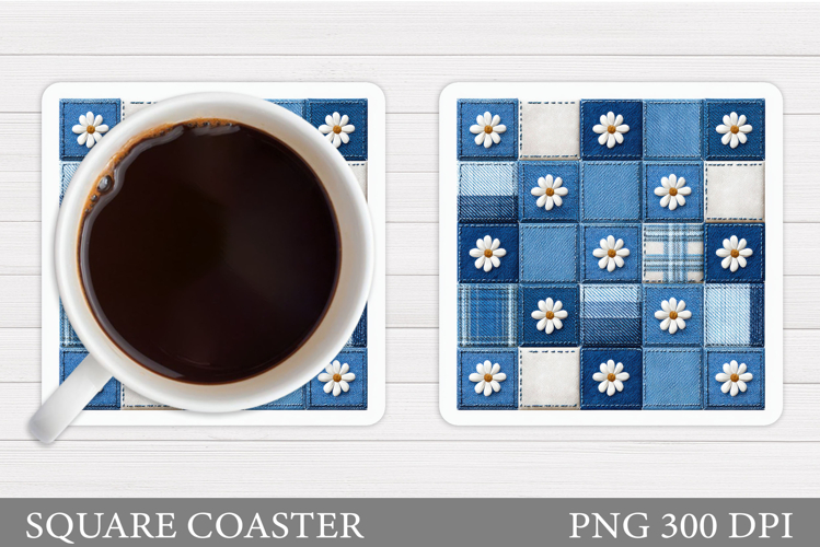 Daisy Flowers Coaster Design. Flowers Sublimation