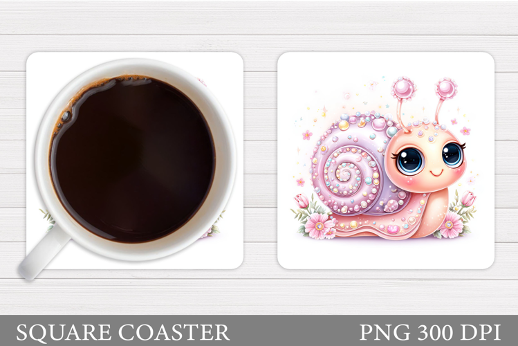 Cute Snail Coaster Design. Cute Snail Sublimation