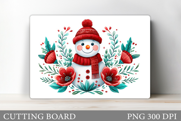 Cute Snowman Cutting Board. Christmas Cutting Board Design