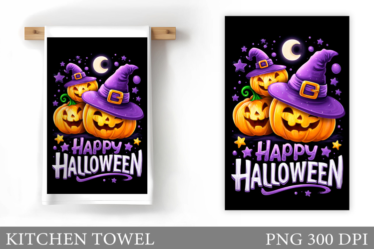 Halloween Pumpkin Kitchen Towel. Halloween Sublimation