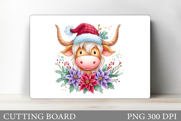 Christmas Cow Cutting Board. Christmas Cutting Board