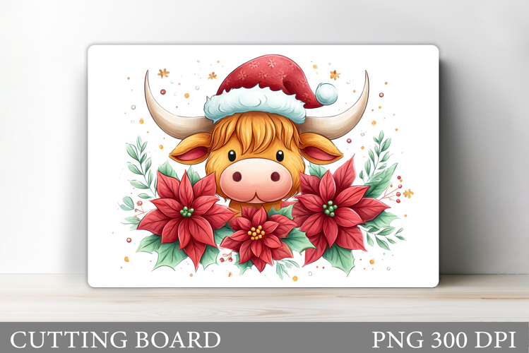 Christmas Cow Cutting Board. Christmas Cutting Board