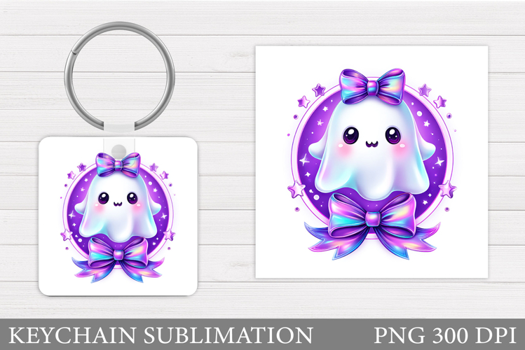 Halloween Keychain Sublimation. Ghost Keychain Design
