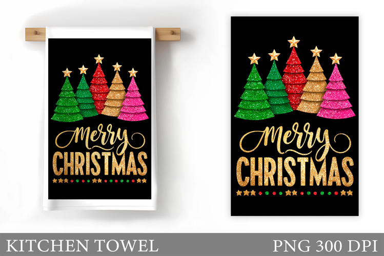 Christmas Tree Kitchen Towel. Christmas Kitchen Towel