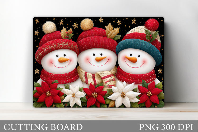 Cute Snowman Cutting Board. Christmas Cutting Board Design