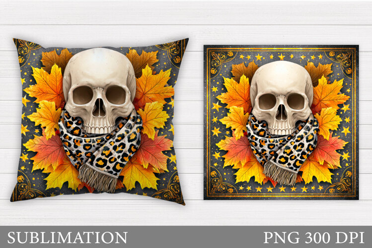 Skull Pillow Sublimation. Halloween Pillow Sublimation example image 1