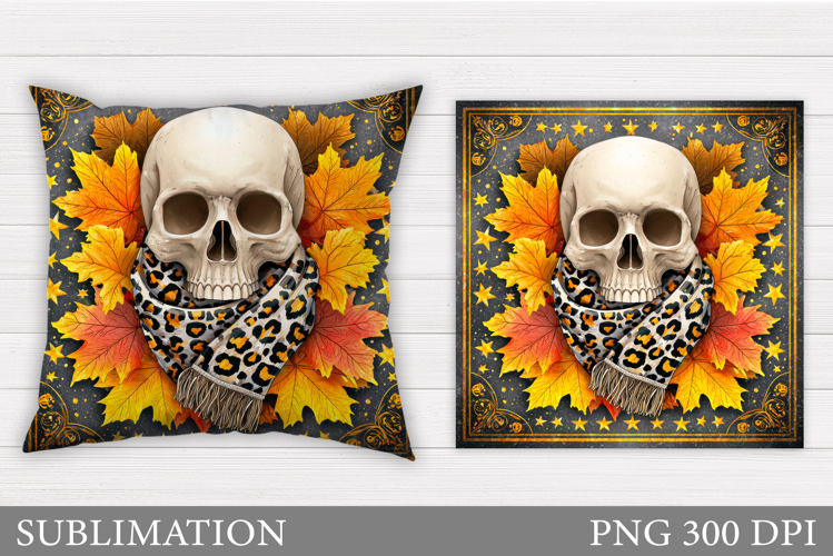 Skull Pillow Sublimation. Halloween Pillow Sublimation