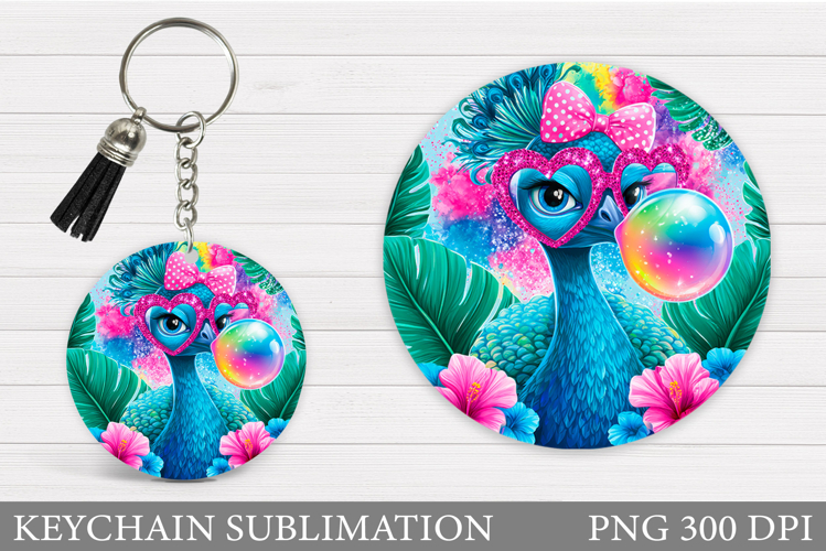 Peacock Keychain Design. Peacock Sublimation