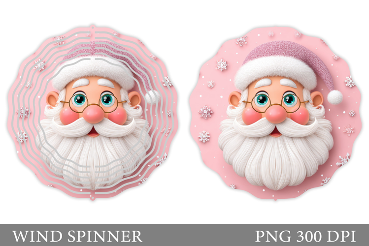 Santa Claus Wind Spinner. Christmas Wind Spinner Design