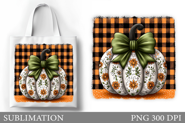 Fall Pumpkin Tote Bag Sublimation. Fall Tote Bag Design