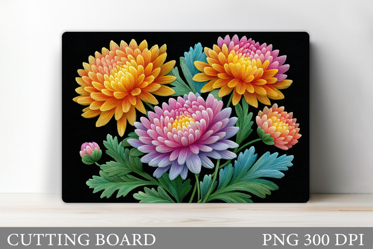 Floral Cutting Board Design. Flowers Cutting Board