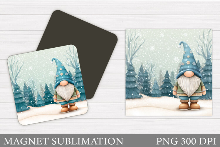 Christmas Gnome Magnet. Christmas Magnet Sublimation example image 1