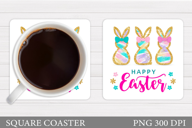 Easter Bunny Coaster Design. Easter Coaster Sublimation