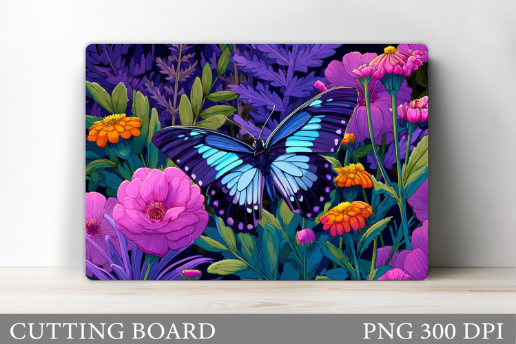 Butterfly Cutting Board. Flowers Cutting Board Sublimation