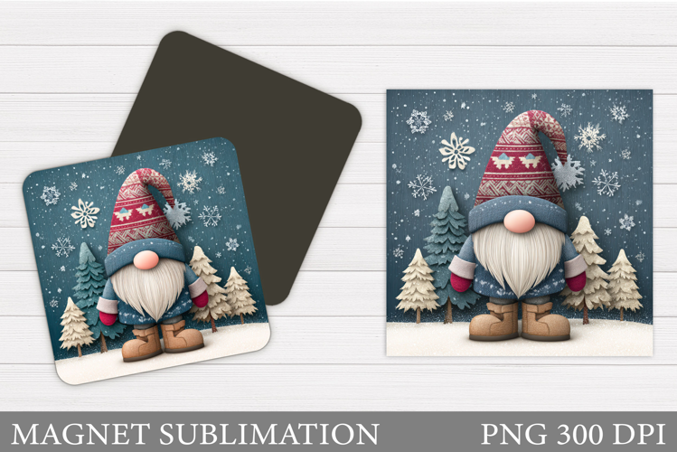 Christmas Gnome Magnet. Christmas Magnet Sublimation