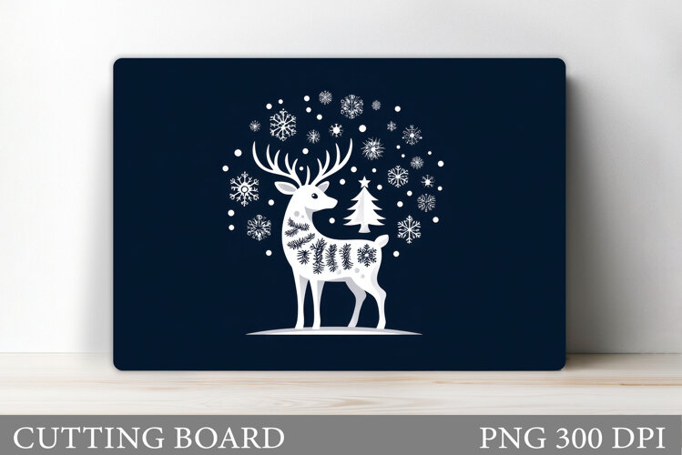 Reindeer Cutting Board. Christmas Cutting Board Design example image 1