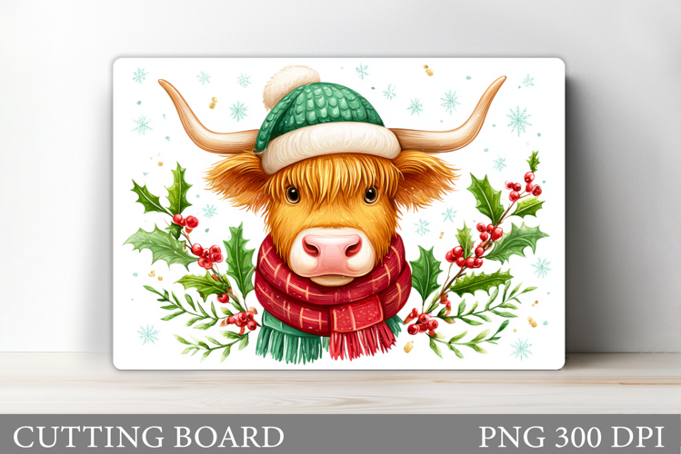 Christmas Cow Cutting Board. Christmas Cutting Board