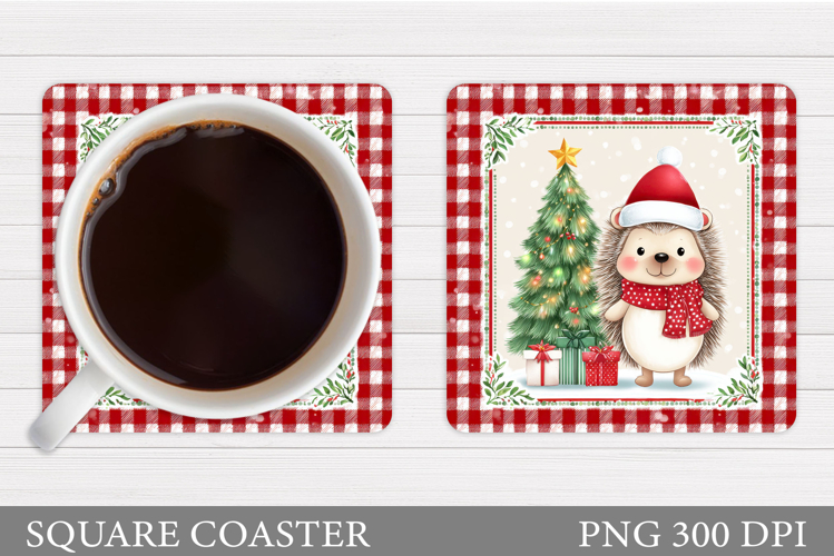 Christmas Hedgehog Coaster. Christmas Coaster Sublimation