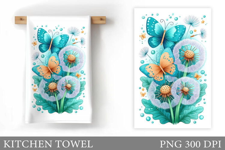 Butterflies Kitchen Towel. Butterflies Sublimation example image 1