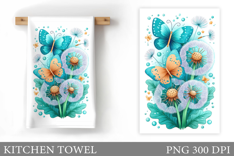 Butterflies Kitchen Towel. Butterflies Sublimation