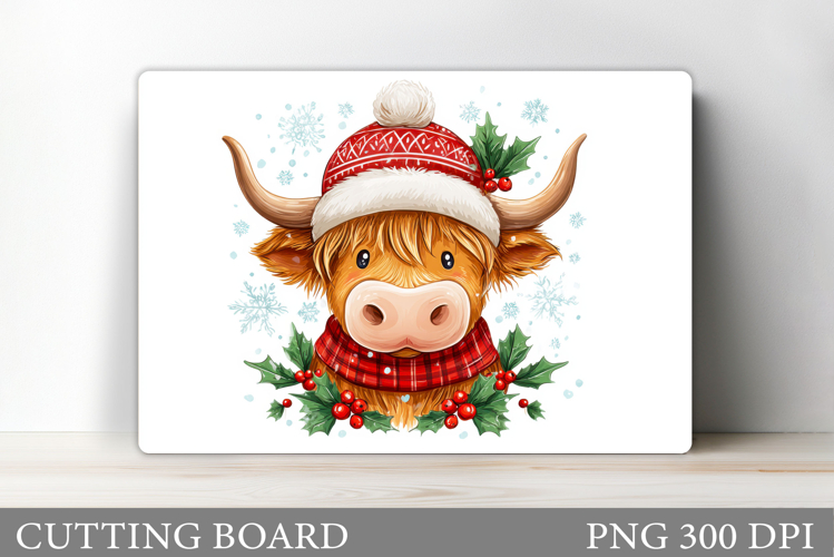 Christmas Cow Cutting Board. Christmas Cutting Board