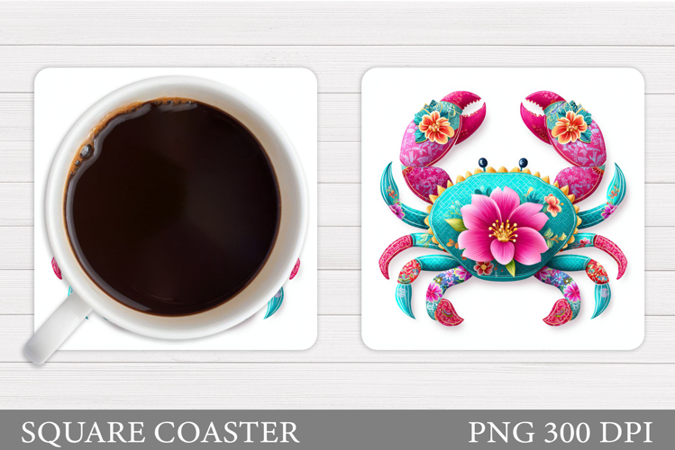 Crab Coaster Design. Sea Coaster Sublimation