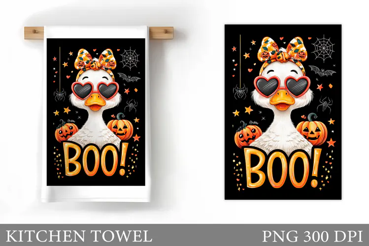 Halloween Goose Kitchen Towel. Halloween Kitchen Towel