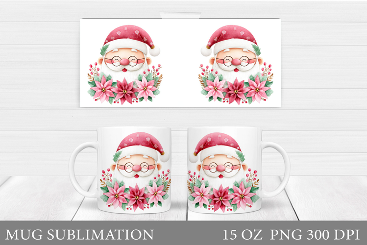 Santa Claus Mug Design. Christmas Mug Sublimation