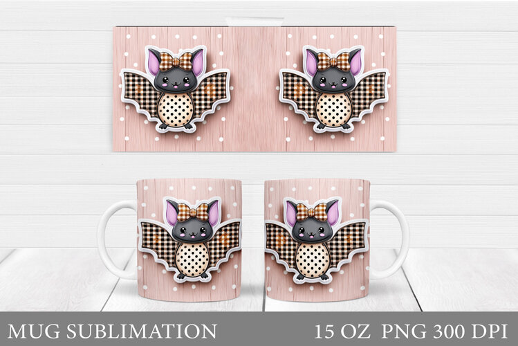 Halloween Bat Mug Design. Halloween Mug Sublimation example image 1