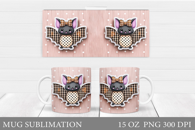 Halloween Bat Mug Design. Halloween Mug Sublimation