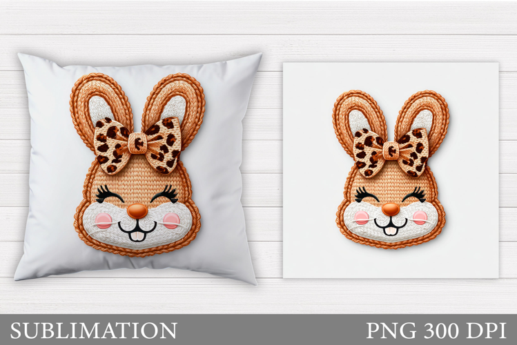 Crochet Bunny Pillow Design. Cute Bunny Sublimation