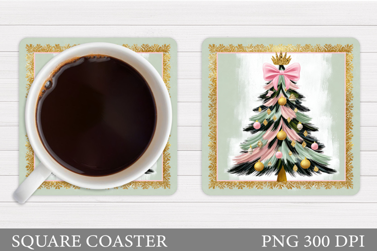 Christmas Tree Coaster Design. Christmas Coaster Sublimation
