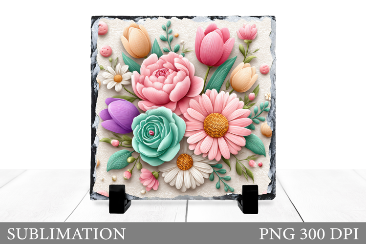 Flowers Sublimation. Flowers Slate Sublimation