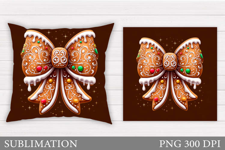 Christmas Bow Pillow Design. Christmas Pillow Sublimation