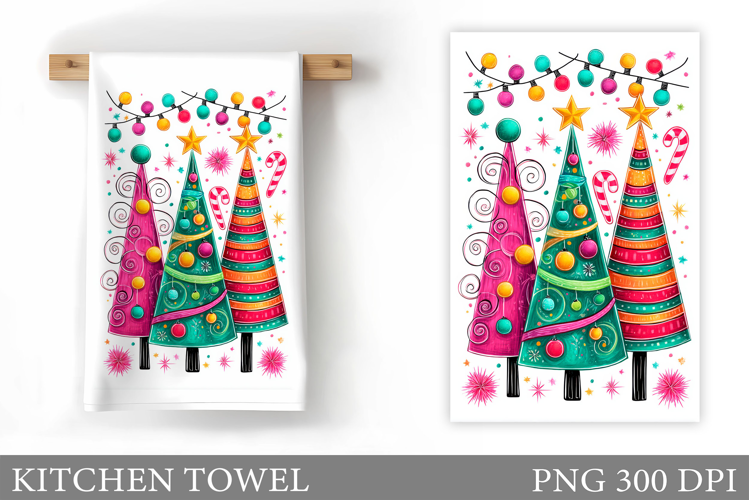 Christmas Tree Kitchen Towel. Christmas Kitchen Towel Design