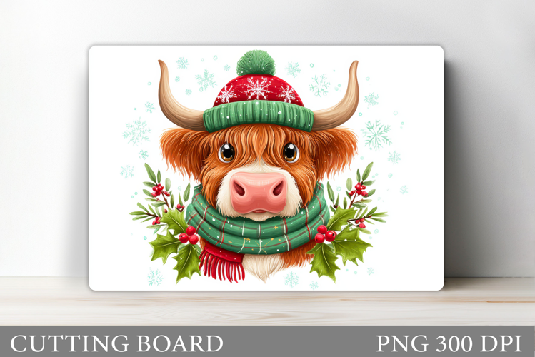 Christmas Cow Cutting Board. Christmas Cutting Board