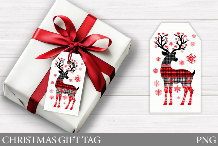 Reindeer Gift Tag Printable. Christmas Gift Tag Design