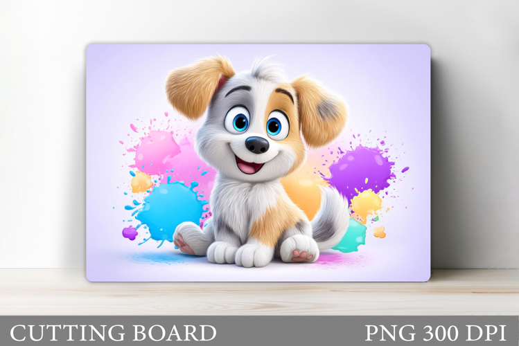 Cute Dog Cutting Board Design. Cute Dog Sublimation
