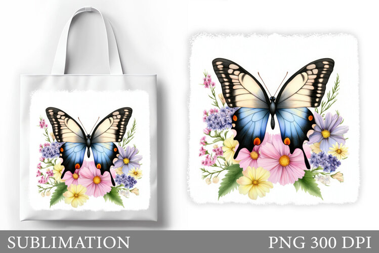 Butterfly Tote Bag Design. Butterfly Sublimation example image 1
