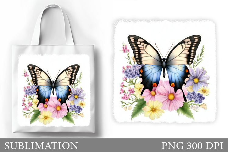Butterfly Tote Bag Design. Butterfly Sublimation