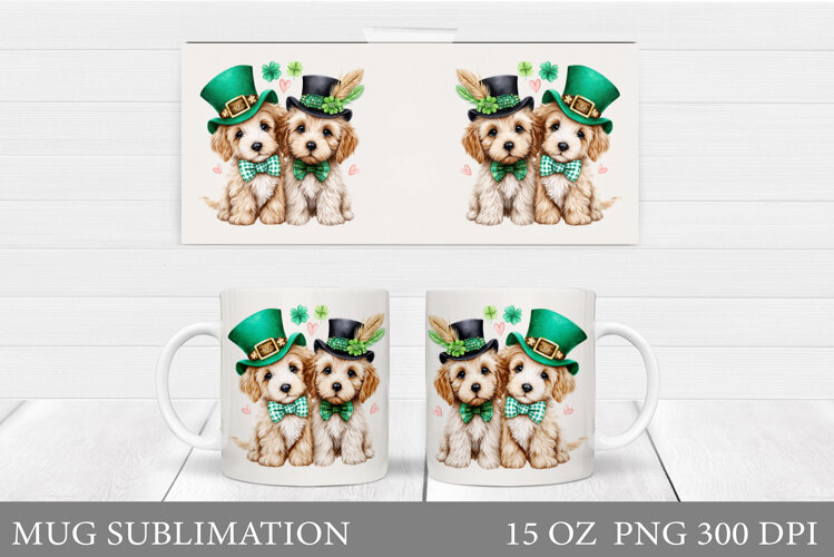 St Patrick Dogs Mug Design. St Patrick Mug Sublimation example image 1