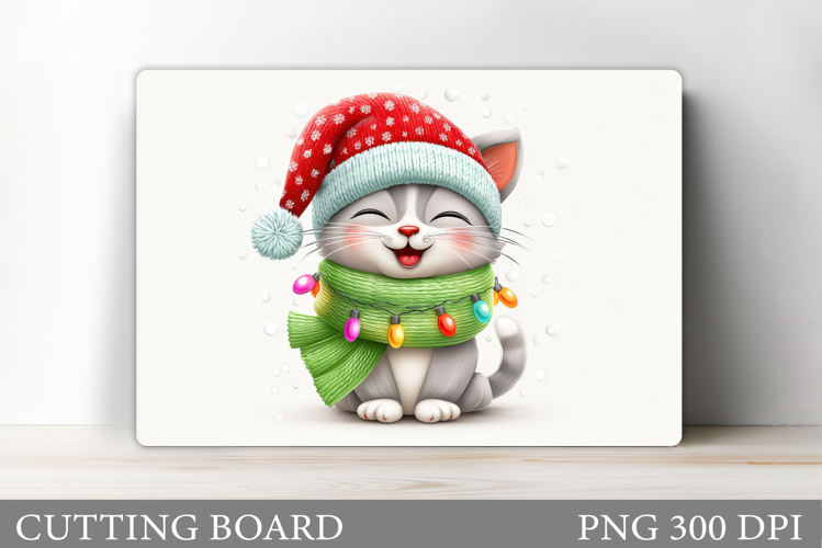 Christmas Cat Cutting Board. Christmas Cutting Board Design