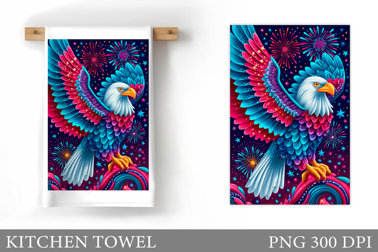 Eagle Kitchen Towel Design. Eagle Sublimation