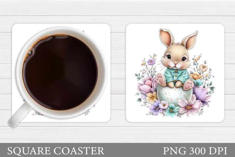 Easter Bunny Coaster Design. Easter Coaster Sublimation