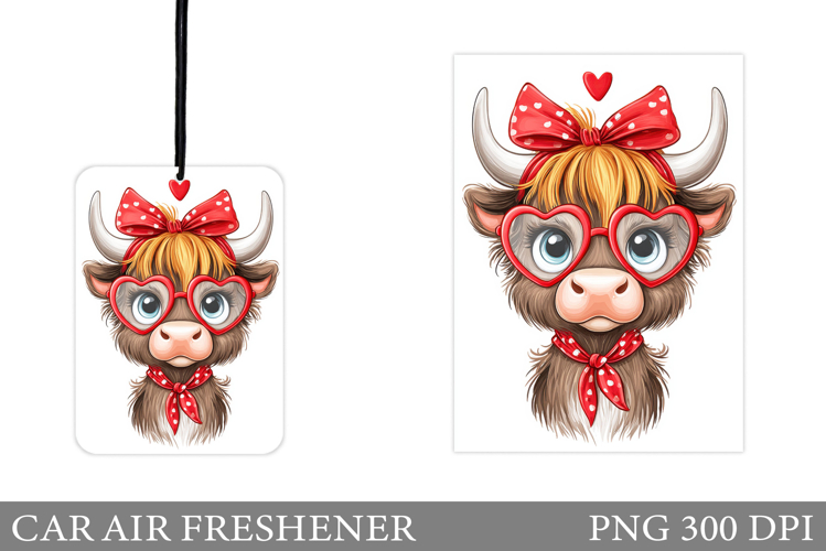 Cute Cow Car Air Freshener. Cute Cow Sublimation