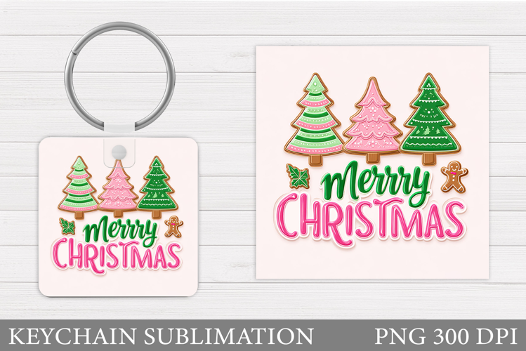 Christmas Tree Keychain. Christmas Keychain Sublimation