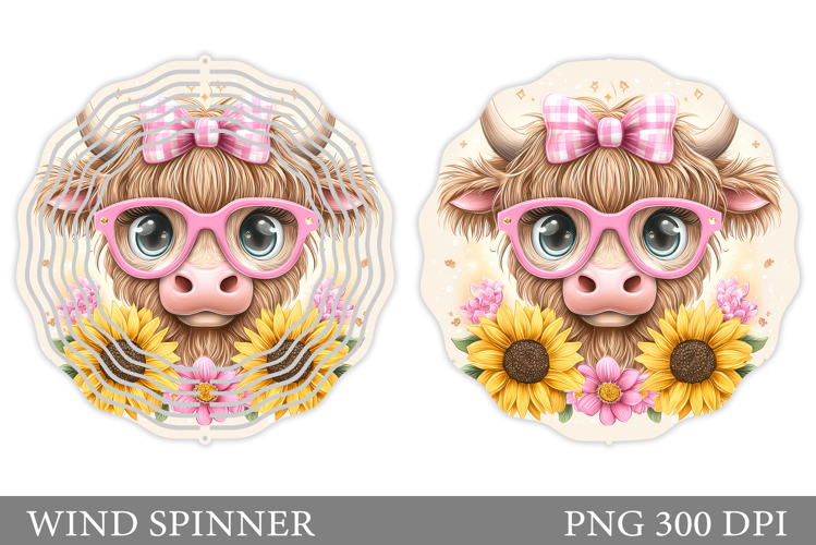 Cute Cow Wind Spinner Design. Cute Cow Sublimation