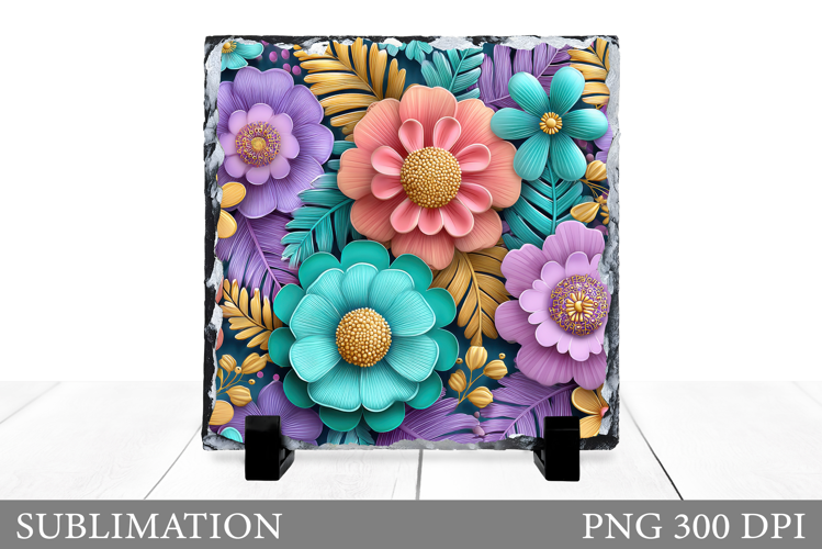 Flowers Sublimation. Flowers Slate Sublimation