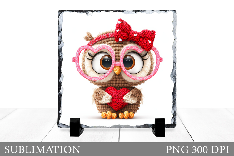 Valentines Owl Sublimation. Valentines Owl Slate Design