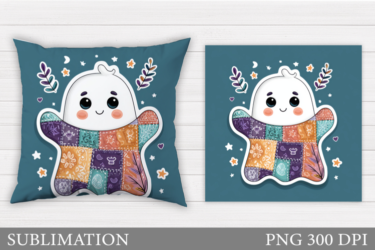Cute Ghost Pillow Design. Cute Ghost Sublimation